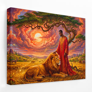 Lion Savanna Blessing — Lion Savanna Blessing Landscape   Side View   Mirror Wrap 199
