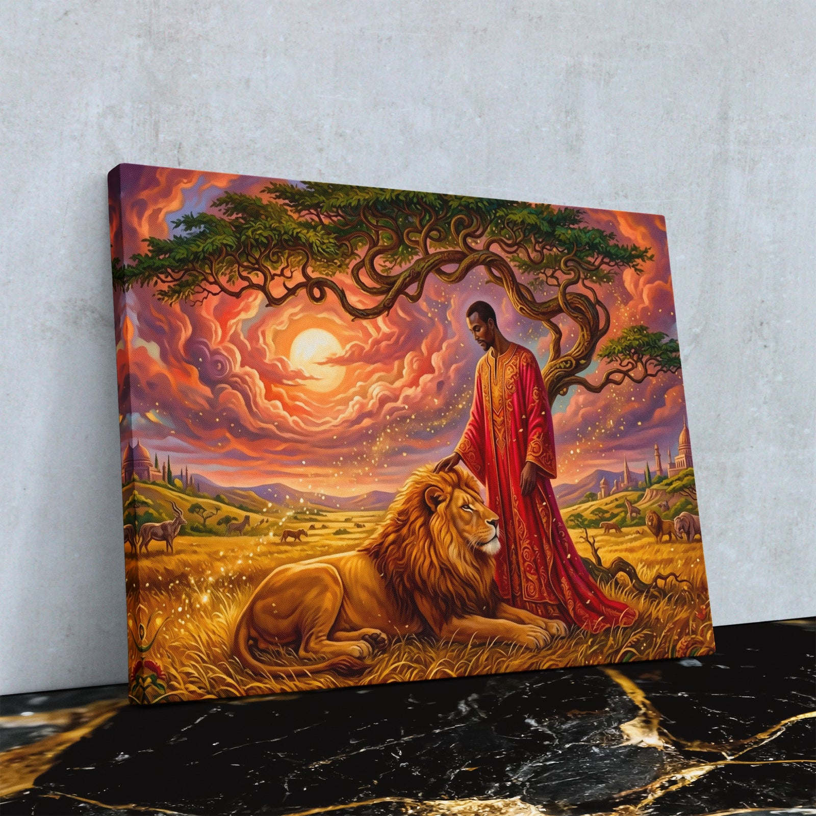 Lion Savanna Blessing — Lion Savanna Blessing Close Up Landscape 94