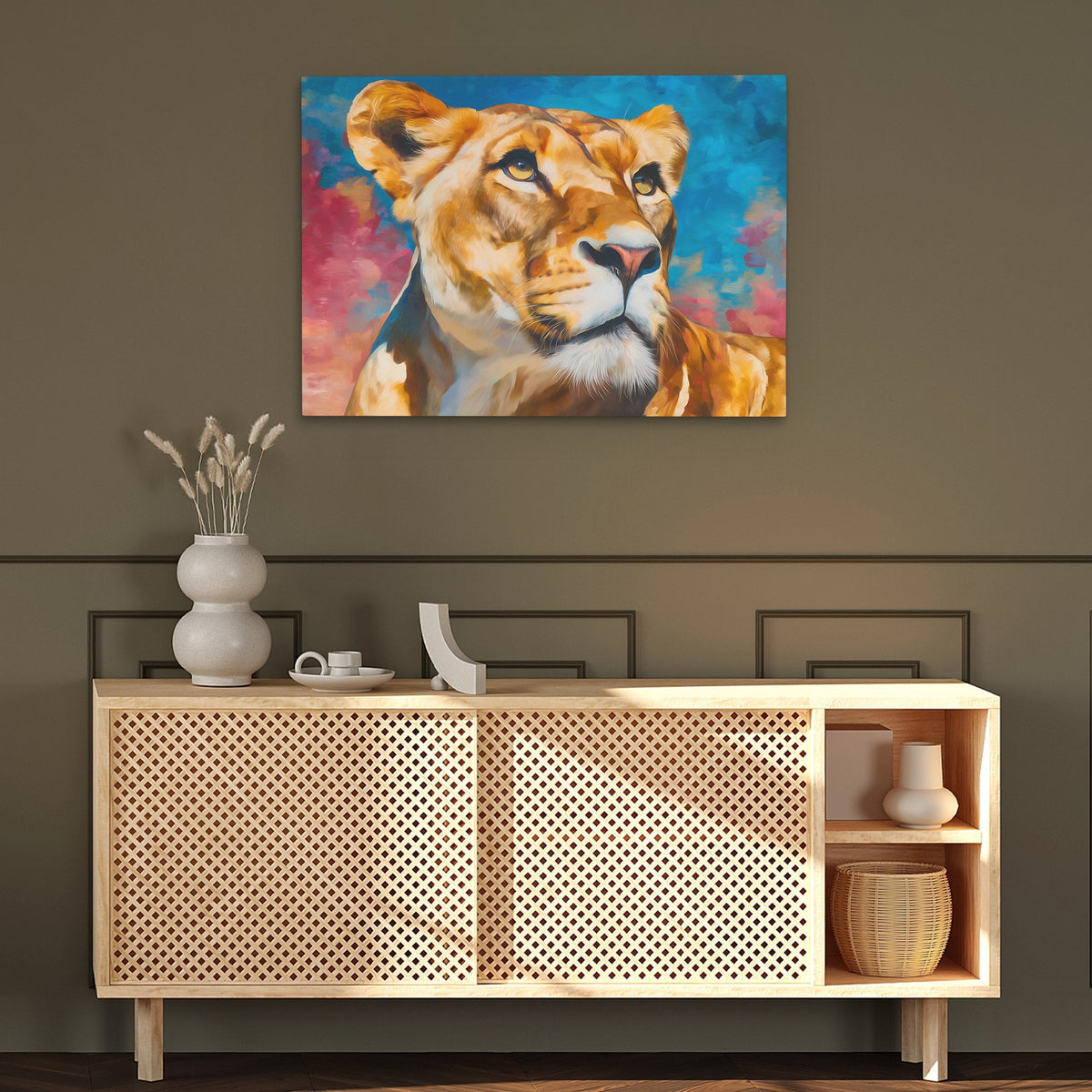 Lioness Against Dawn - Luxury Wall Art