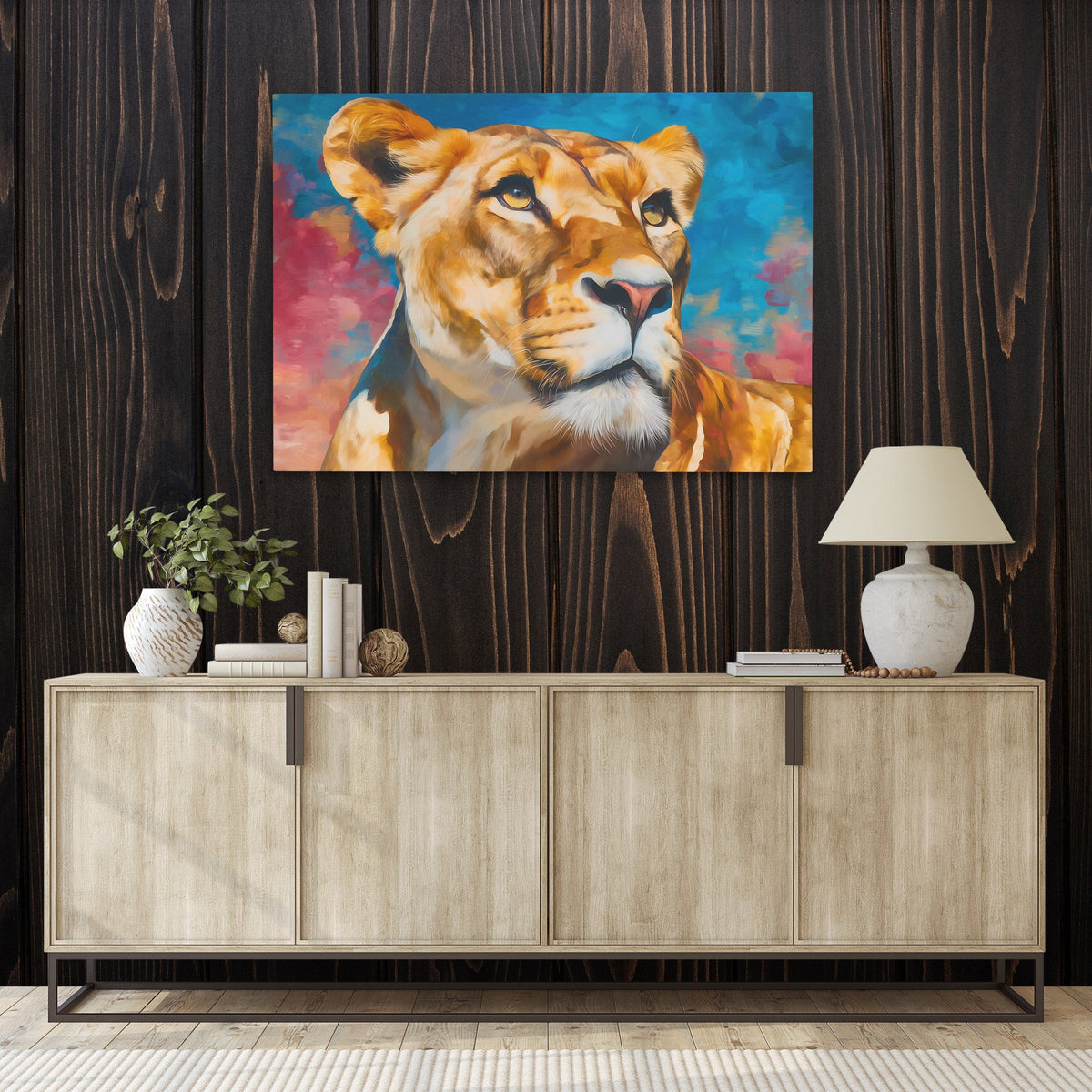 Lioness Against Dawn - Luxury Wall Art