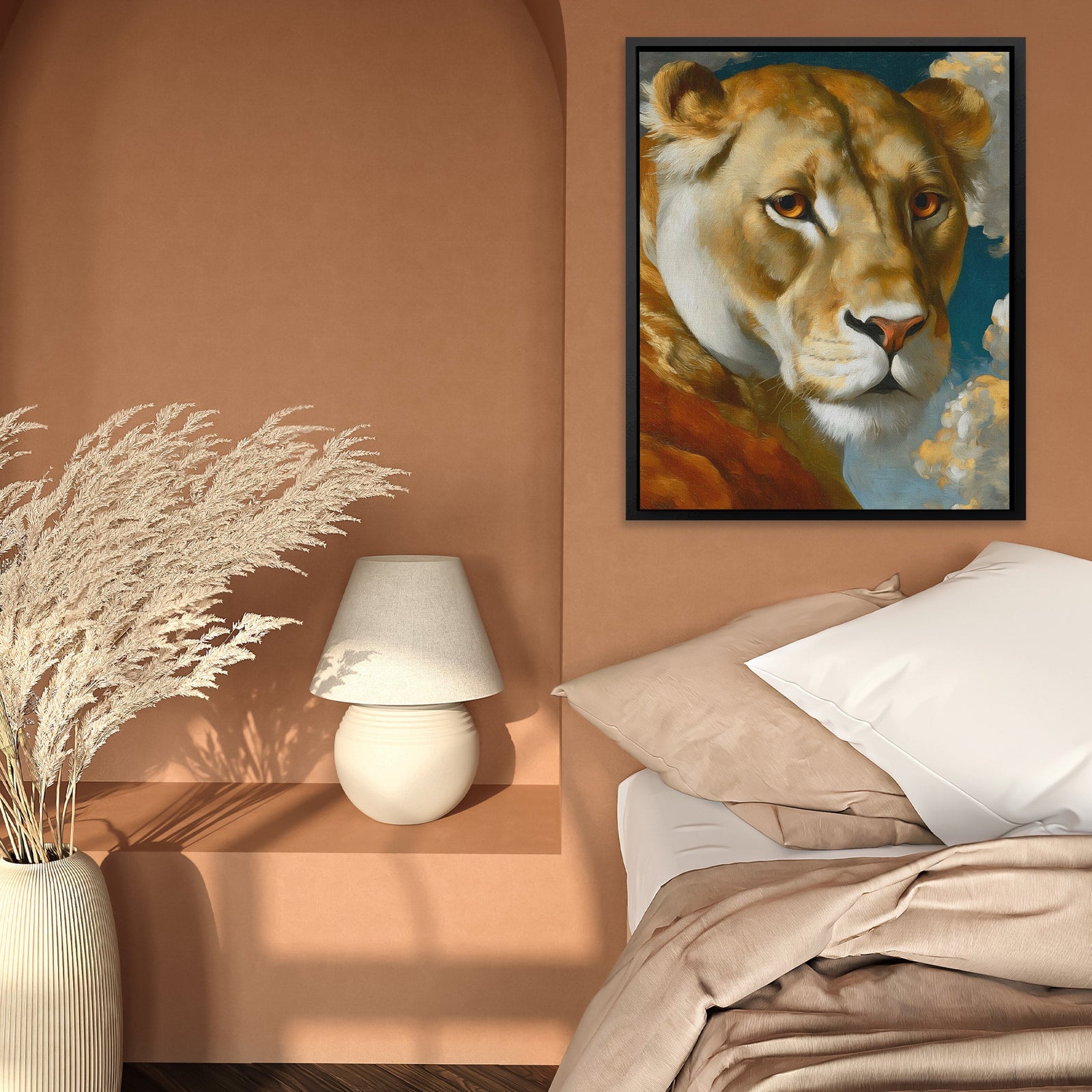 Lioness Amber Portrait II - Luxury Wall Art