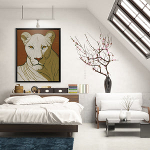 Lioness Amber Portrait - Luxury Wall Art