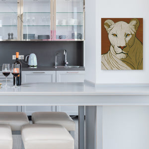 Lioness Amber Portrait - Luxury Wall Art