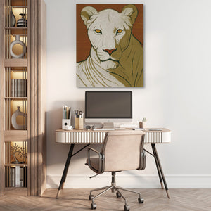 Lioness Amber Portrait - Luxury Wall Art