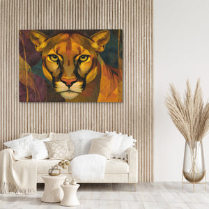 Lioness Golden Fire - Luxury Wall Art