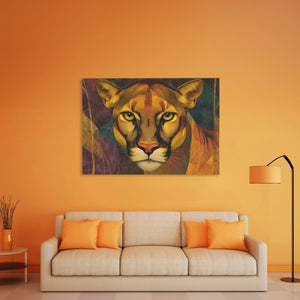 Lioness Golden Fire - Luxury Wall Art