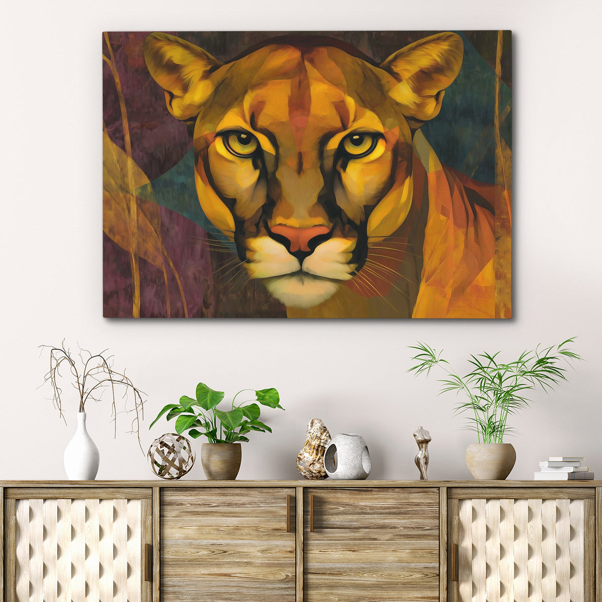 Lioness Golden Fire - Luxury Wall Art