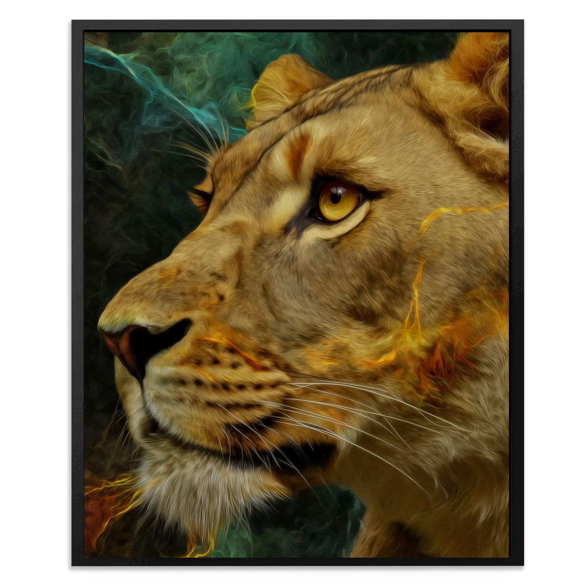 Lioness of Flame - Luxury Wall Art