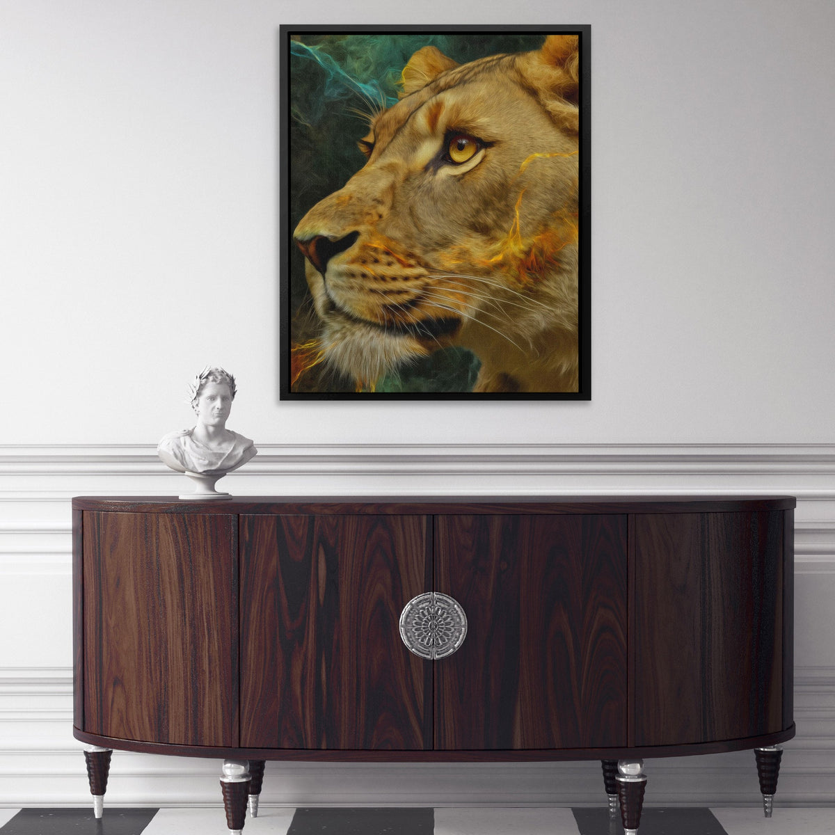 Lioness of Flame - Luxury Wall Art