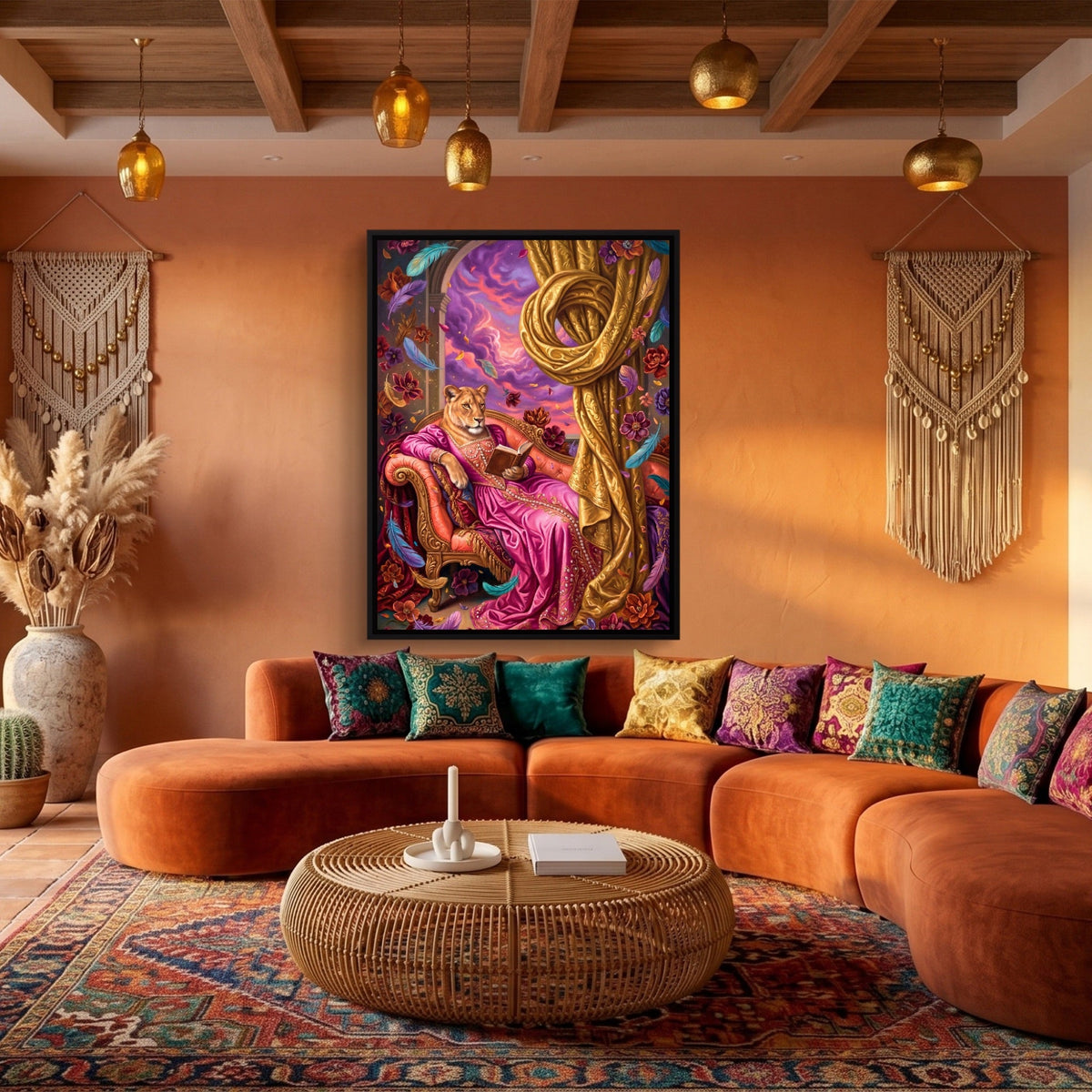 Lioness Reads Twilight - Luxury Wall Art