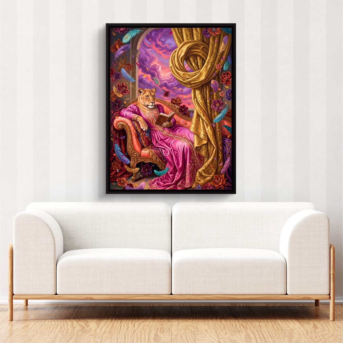 Lioness Reads Twilight - Luxury Wall Art