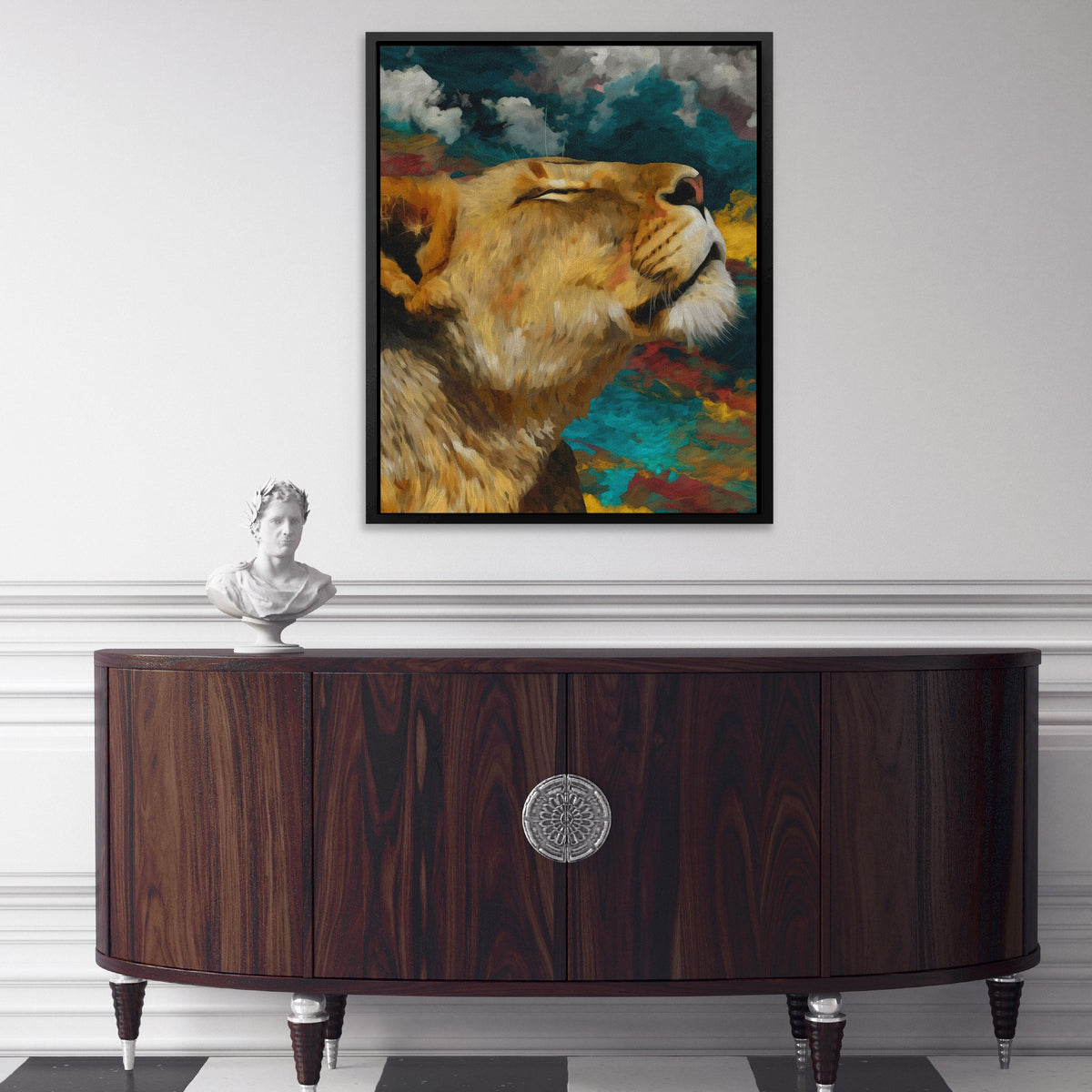Lioness Storm Call - Luxury Wall Art
