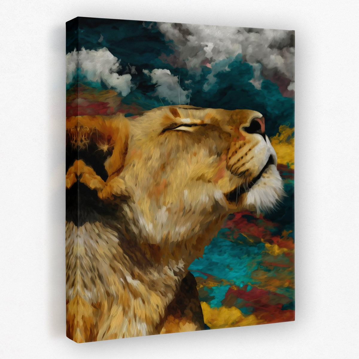 Lioness Storm Call - Luxury Wall Art