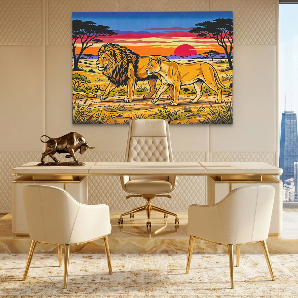 Lions African Sunset — Lions African Sunset Lux Gold Bull Land 165