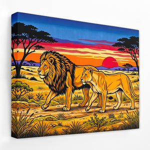 Lions African Sunset — Lions African Sunset Landscape   Side View   Mirror Wrap 133