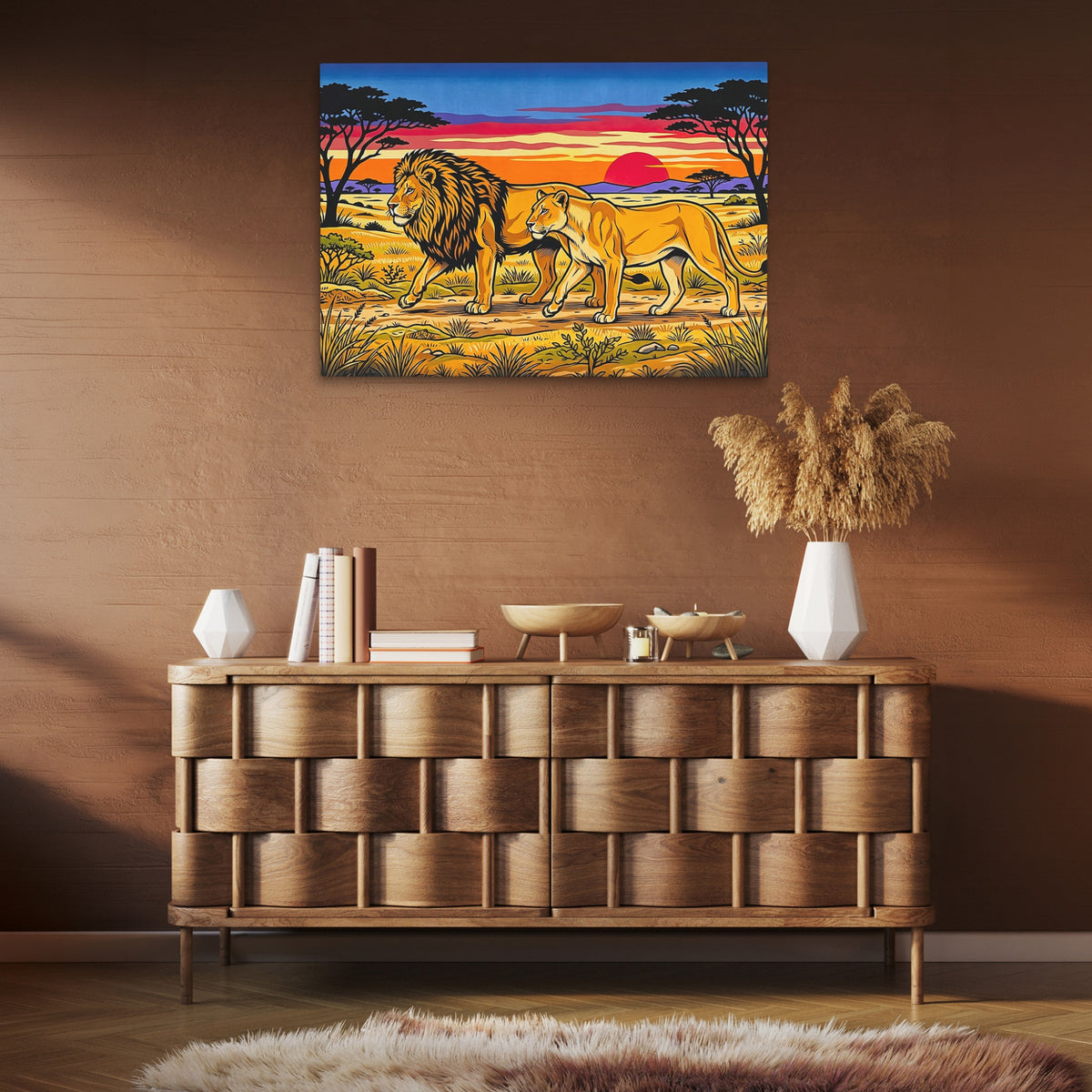 Lions African Sunset — Lions African Sunset Brown Room Clean 21