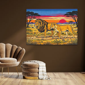 Lions African Sunset — Lions African Sunset brown room land 197