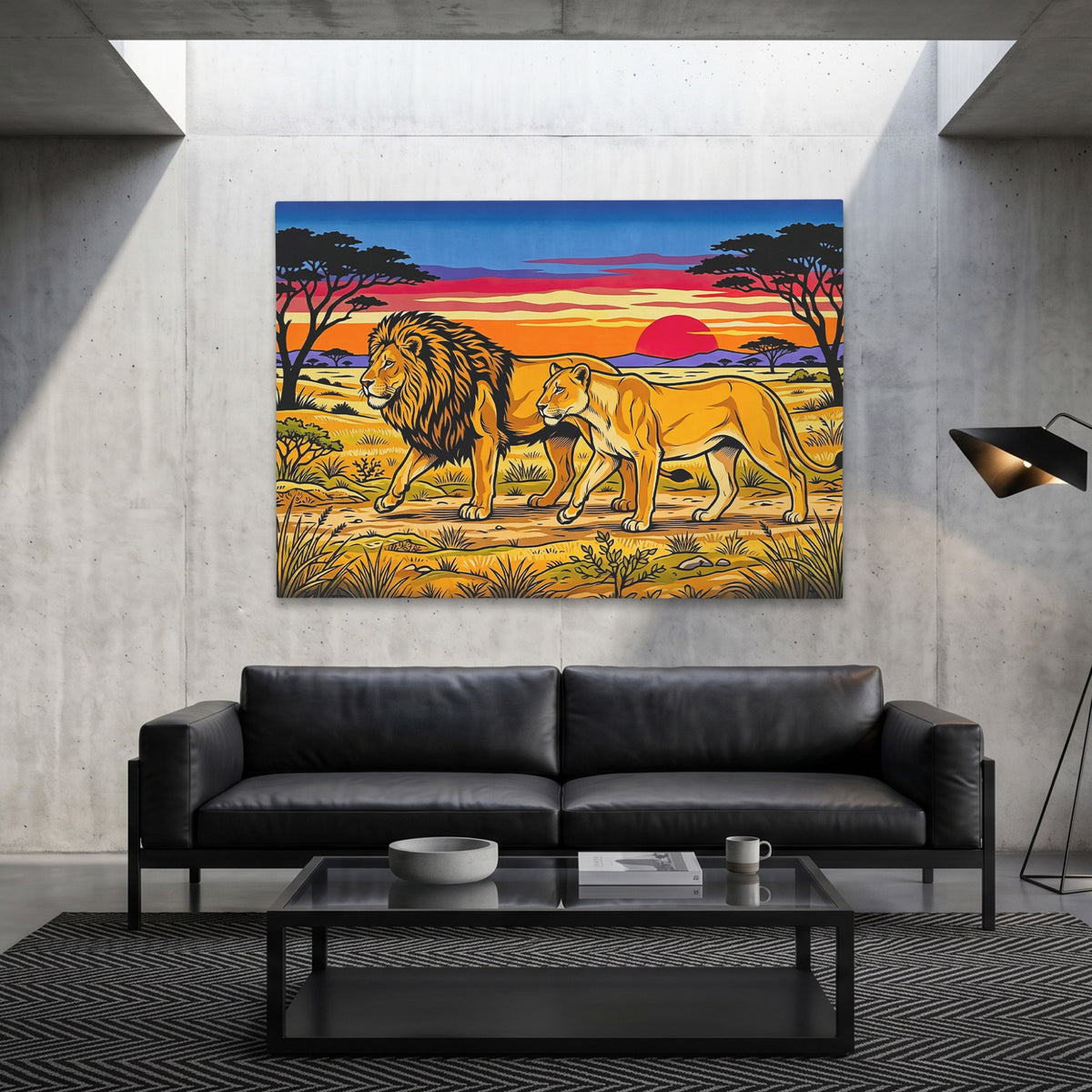 Lions African Sunset — Lions African Sunset Grey Luxury Land 85