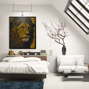 Lion's Amber Crown - Luxury Wall Art