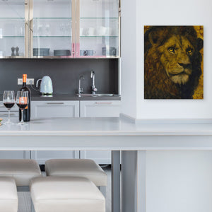 Lion's Amber Crown - Luxury Wall Art