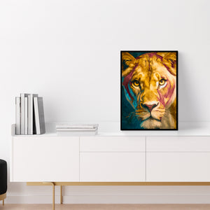 Lion's Amber Storm - Luxury Wall Art