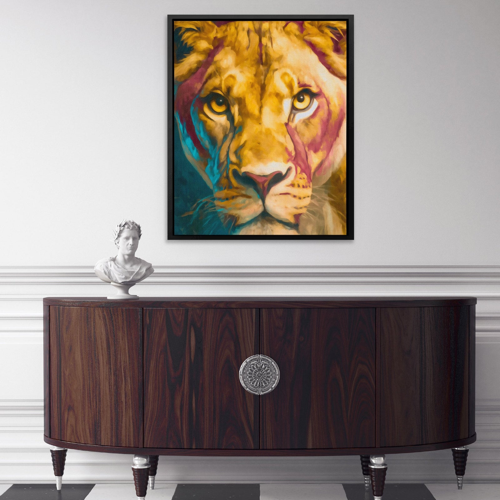 Lion's Amber Storm - Luxury Wall Art