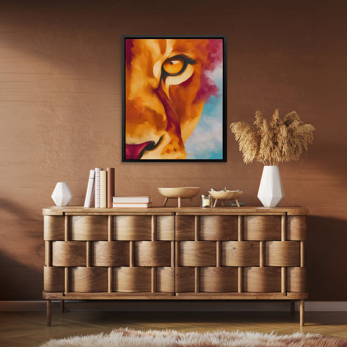 Lion's Copper Eclipse - Luxury Wall Art