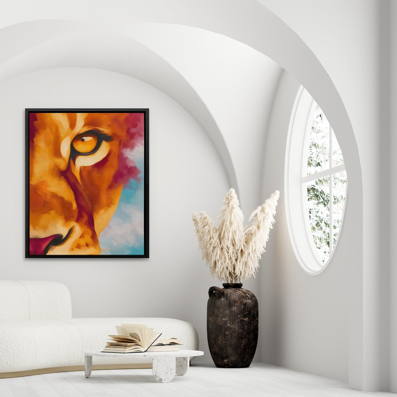 Lion's Copper Eclipse - Luxury Wall Art