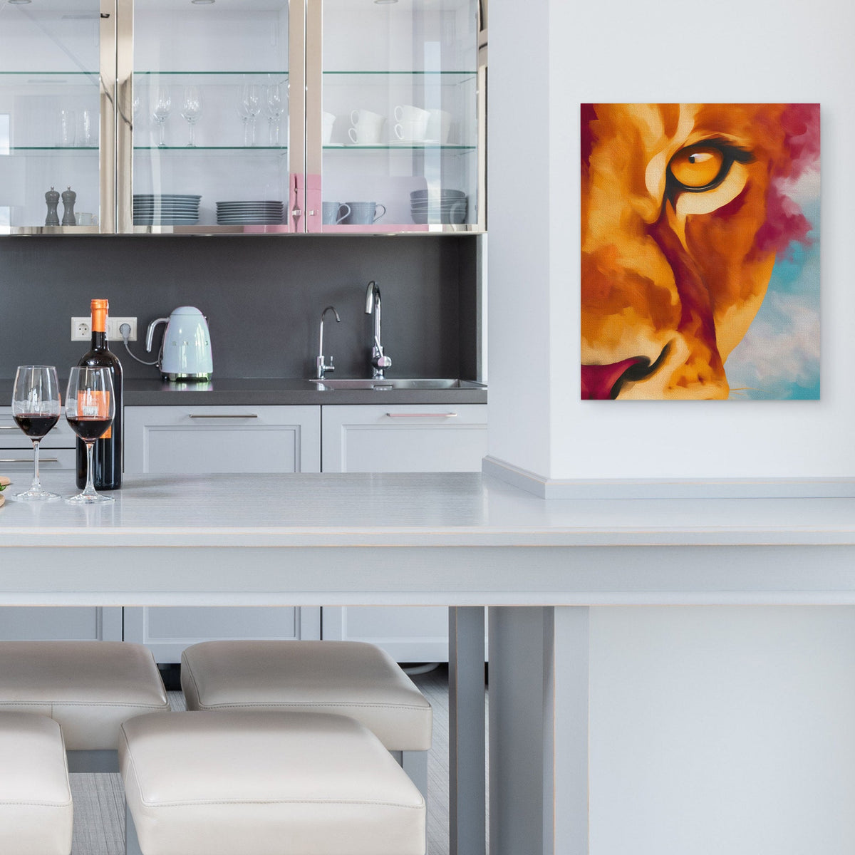 Lion's Copper Eclipse - Luxury Wall Art