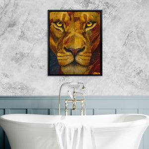 Lion's Fractured Gold - Luxury Wall Art