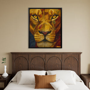 Lion's Fractured Gold - Luxury Wall Art