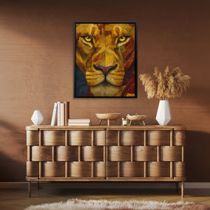 Lion's Fractured Gold - Luxury Wall Art