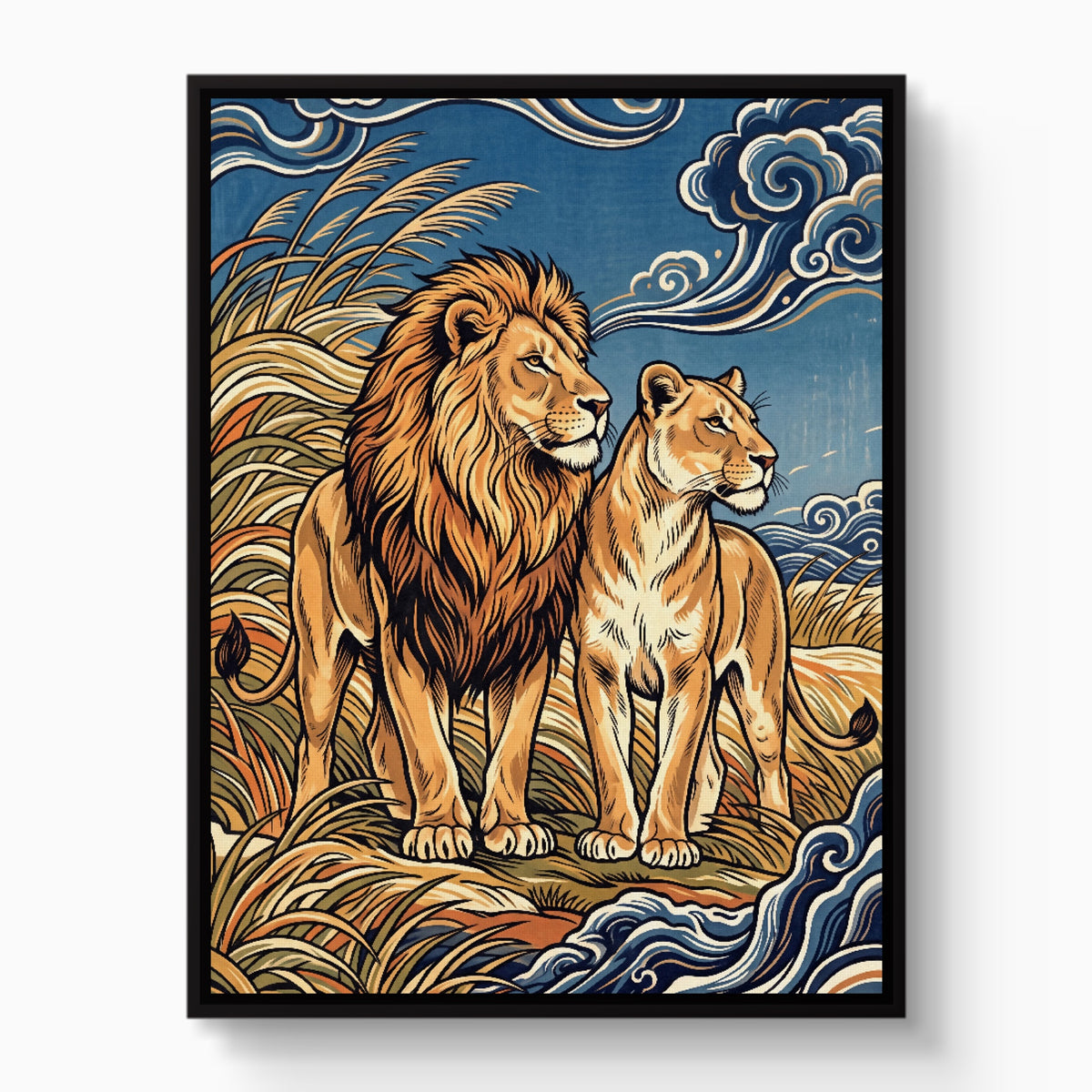 Lions Golden Watch — lions golden watch white studio framed black