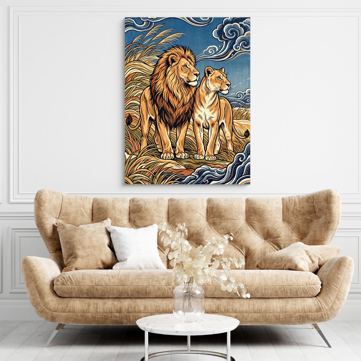 Lions Golden Watch — lions golden watch sq brown living room 1port flush print