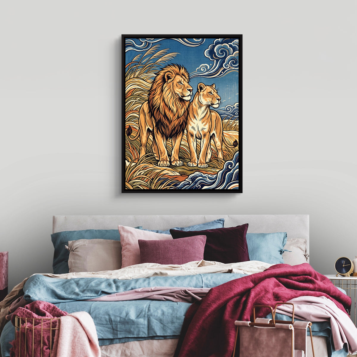 Lions Golden Watch — lions golden watch sq luxury bedroom 1port framed black