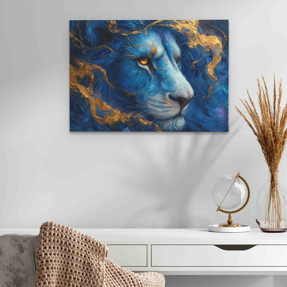 Lion&#39;s Peaceful Reign - Luxury Wall Art