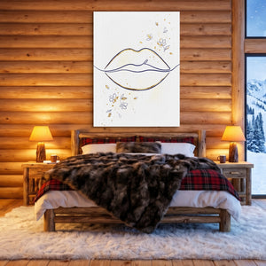 Lips Golden Line — lips golden line sq cozy cabin 1port flush print
