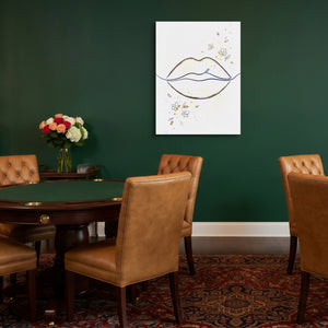 Lips Golden Line — lips golden line sq poker gathering 1port flush print