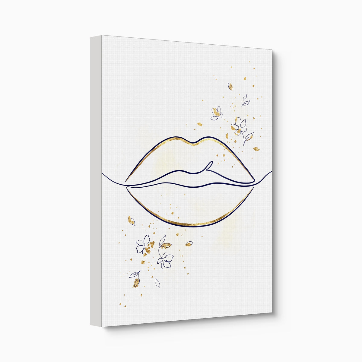 Lips Golden Line — lips golden line angled flush print
