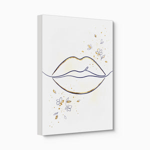 Lips Golden Line — lips golden line angled flush print