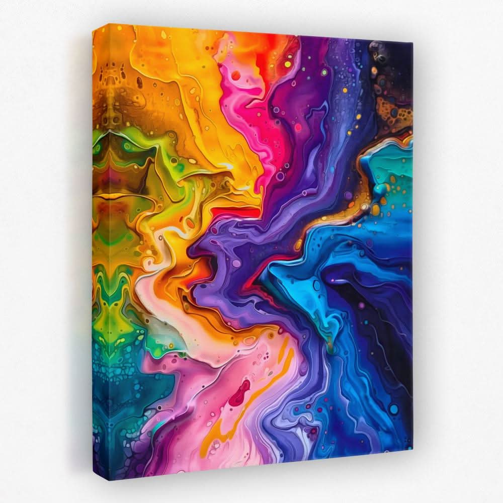 Liquid Paint - Rainbow Canvas Wall Art