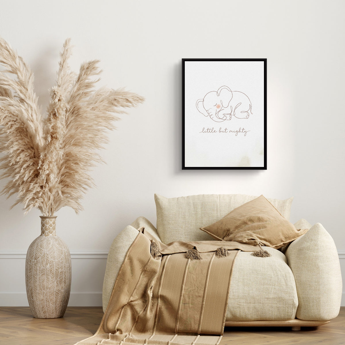 Little But Mighty — little but mighty sq beige couch 1port framed black