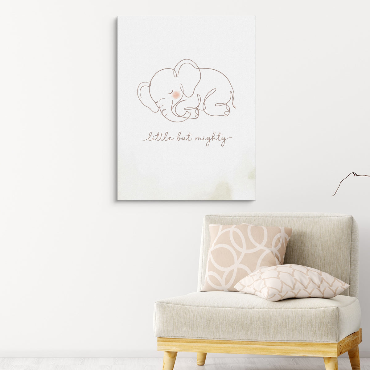 Little But Mighty — little but mighty sq pink chair wall 1port flush print