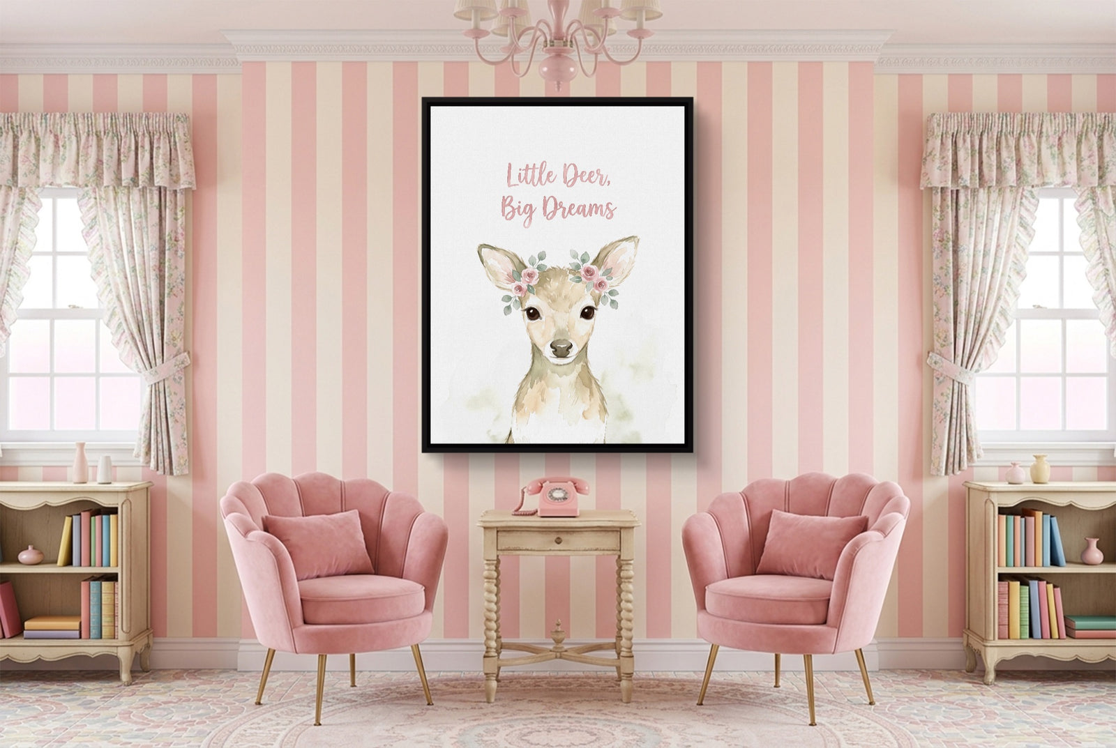 Little Deer, Big Dreams — little deer, big dreams white studio framed black