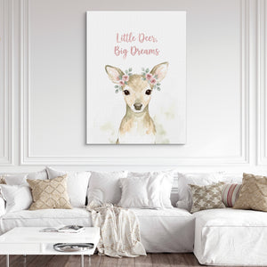 Little Deer, Big Dreams — little deer, big dreams sq white couch and wall 1port flush print