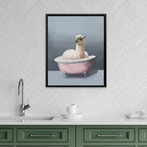 Llama In The Bath - Luxury Wall Art