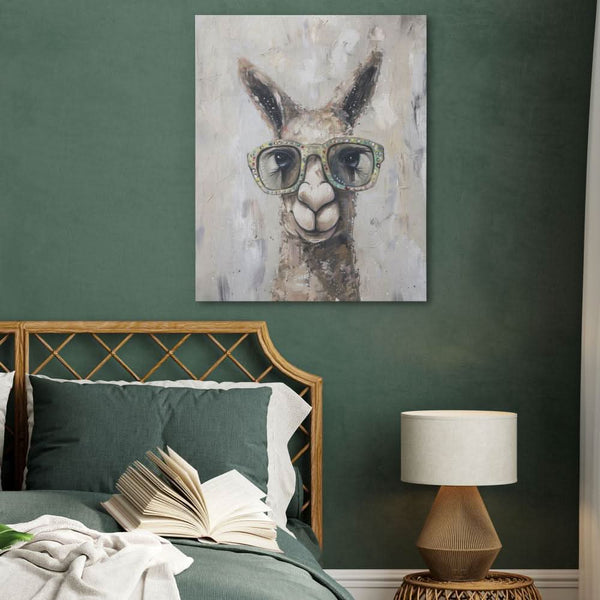 Llama With Glasses in a room