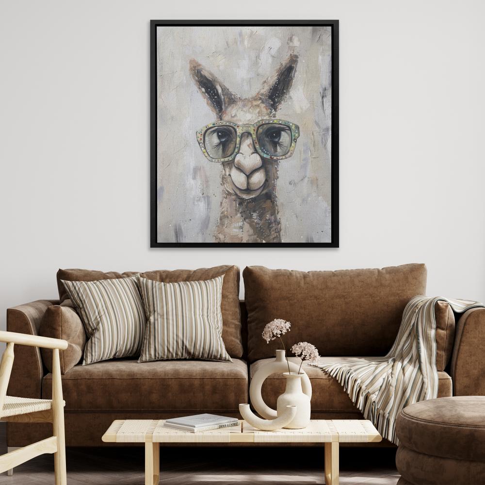 Llama With Glasses - Luxury Wall Art