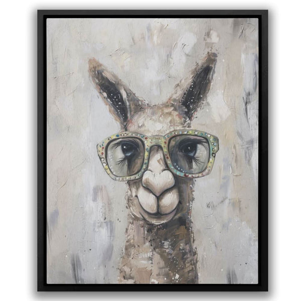 Llama With Glasses in a room