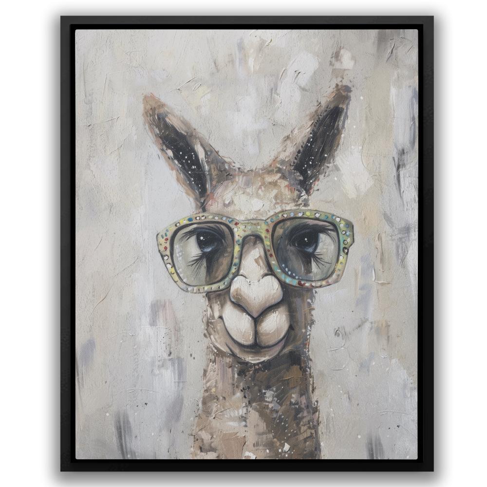 Llama With Glasses - Luxury Wall Art